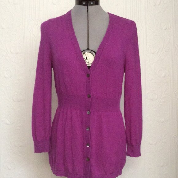 Vintage lilac purple Vince cashmere cardigan size M - Picture 1 of 4